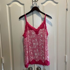 Pink Lace Trim Cami Tank Top Size 18/20